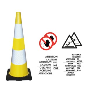 RS PRO Yellow 900 mm Polyvinyl Chloride Safety Cone 174-5964
