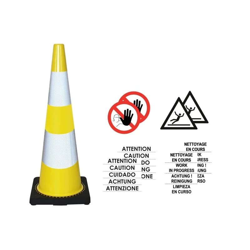 RS PRO Yellow 900 mm Polyvinyl Chloride Safety Cone 174-5964