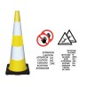 RS PRO Yellow 900 mm Polyvinyl Chloride Safety Cone 174-5964