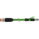 RS PRO Ethernet Cable 2 m Shielded Polyurethane M12 Male to RJ45 Green 60V 