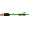 RS PRO Ethernet Cable 2 m Shielded Polyurethane M12 Male to RJ45 Green 60V
