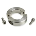 Ruland Two Piece Shaft Collar Stainless Steel, Clamp Screw, Double Wide, Bore 8mm, OD 18mm, Width 9mm MSP-8-SS