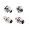 Norcomp Circular Connector 4 Contacts Panel Mount M8 Plug Male IP67 5A 125V Brass-Nickel Plated Thermoplastic 855-004-103R004