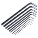 RS PRO 9 Piece L-Shaped Imperial Hex Key Set, Long Arm, Chrome Vanadium Steel, Black Finish 663-358