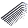 RS PRO 9 Piece L-Shaped Imperial Hex Key Set, Long Arm, Chrome Vanadium Steel, Black Finish 663-358