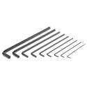 RS PRO 9 Piece L Metric Hex Key Set Chrome Vanadium Steel, Long Arm, Black Finish 663-342