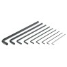 RS PRO 9 Piece L Metric Hex Key Set Chrome Vanadium Steel, Long Arm, Black Finish 663-342