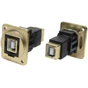 RS PRO Straight Panel Female/Female USB Connector 2 Port Type USB Type B to B, USB 2.0, Panel Mount, 175-0151