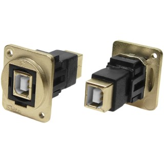 RS PRO Straight Panel Female/Female USB Connector 2 Port Type USB Type B to B, USB 2.0, Panel Mount, 175-0151