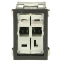 Honeywell AML Series Push Button Switch, Front Panel Mount, Black, 2PDT, IP67, Rectangular, Momentary AML21GBA2AD