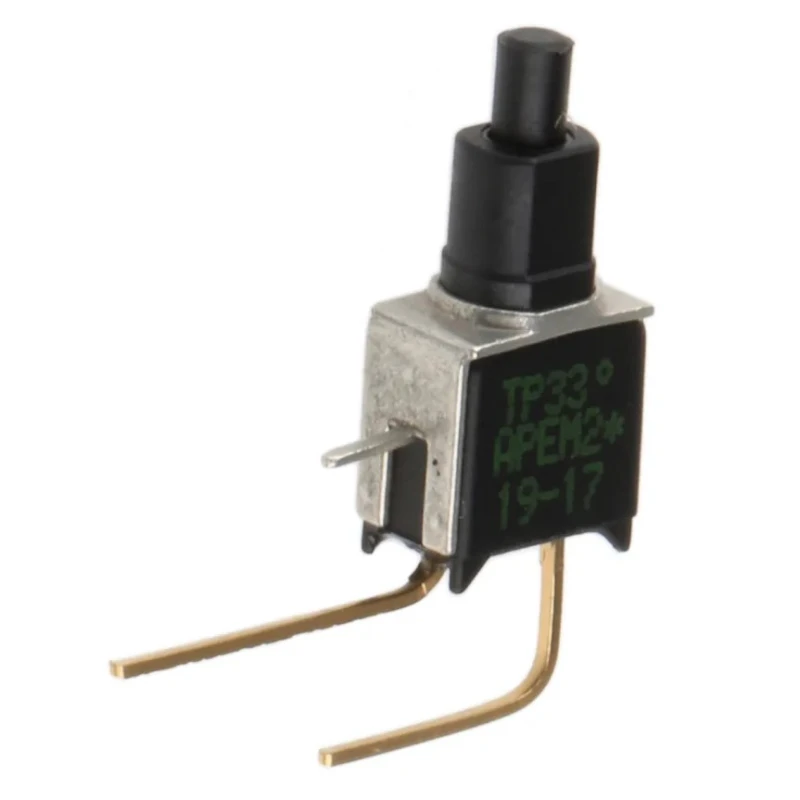 APEM TP Series Push Button Switch Momentary PCB SPST TP33WW080, Black Cylinder Actuator, Through Hole Terminal