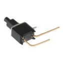 APEM TP Series Push Button Switch Momentary PCB SPST TP33WW080, Black Cylinder Actuator, Through Hole Terminal
