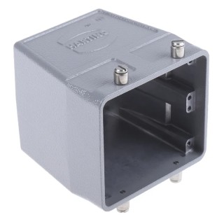 HARTING Han B Range Heavy Duty Power Connector Hood, Top Cable Entry, 2 Levers, M40 Thread, Die Cast Aluminium 19300320428