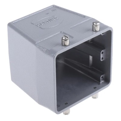 HARTING Han B Range Heavy Duty Power Connector Hood, Top Cable Entry, 2 Levers, M40 Thread, Die Cast Aluminium 19300320428