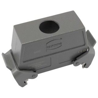 HARTING Han B Range Heavy Duty Power Connector Hood, 2 Lever, Cable Mount, 24B, Die Cast Aluminium 19300240437