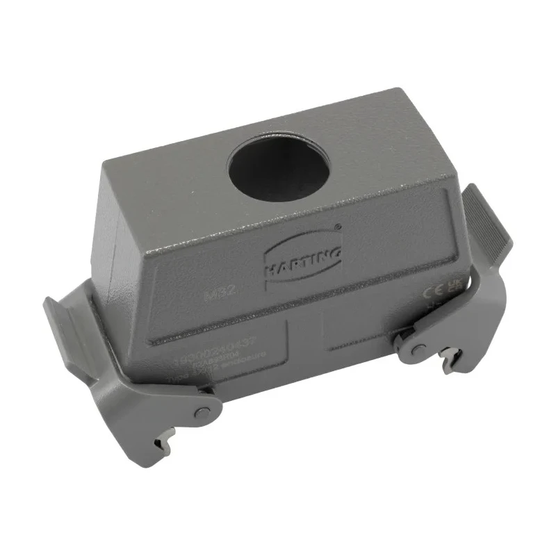 HARTING Han B Range Heavy Duty Power Connector Hood, 2 Lever, Cable Mount, 24B, Die Cast Aluminium 19300240437