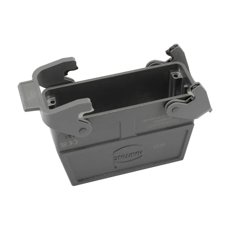HARTING Han B Range Heavy Duty Power Connector Hood, 2 Lever, Cable Mount, 24B, Die Cast Aluminium 19300240437