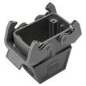 HARTING Heavy Duty Power Connector Hood Han B Range, Die Cast Aluminium, 2 Lever Lock, Cable Side Entry 19300100537
