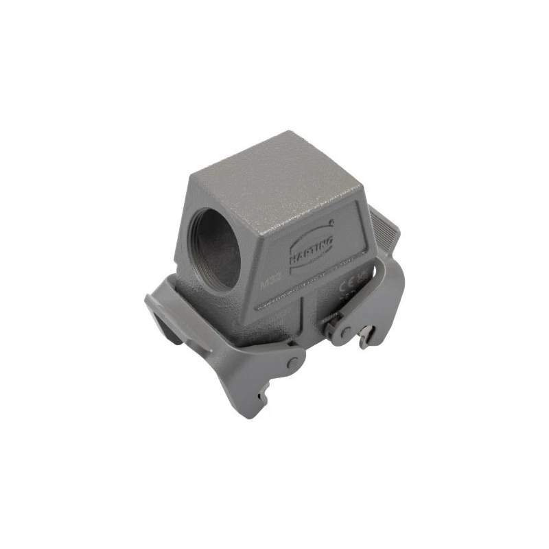 HARTING Heavy Duty Power Connector Hood Han B Range, Die Cast Aluminium, 2 Lever Lock, Cable Side Entry 19300100537