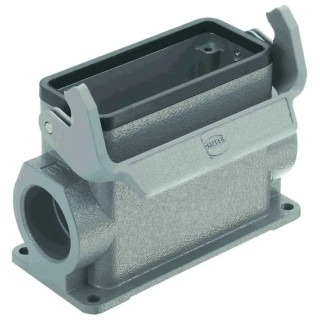 HARTING Heavy Duty Power Connector Housing, Base Type, Die Cast Aluminium, IP65, Surface Mount, 1 Lever, Han B 19300160291