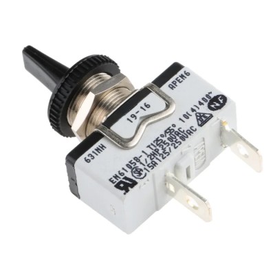 APEM Toggle Switch Panel Mount On-Off SPST Tab Terminal 24 V DC 250 V AC 631NH/2