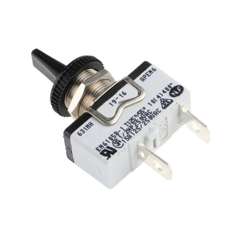 APEM Toggle Switch Panel Mount On-Off SPST Tab Terminal 24 V DC 250 V AC 631NH/2