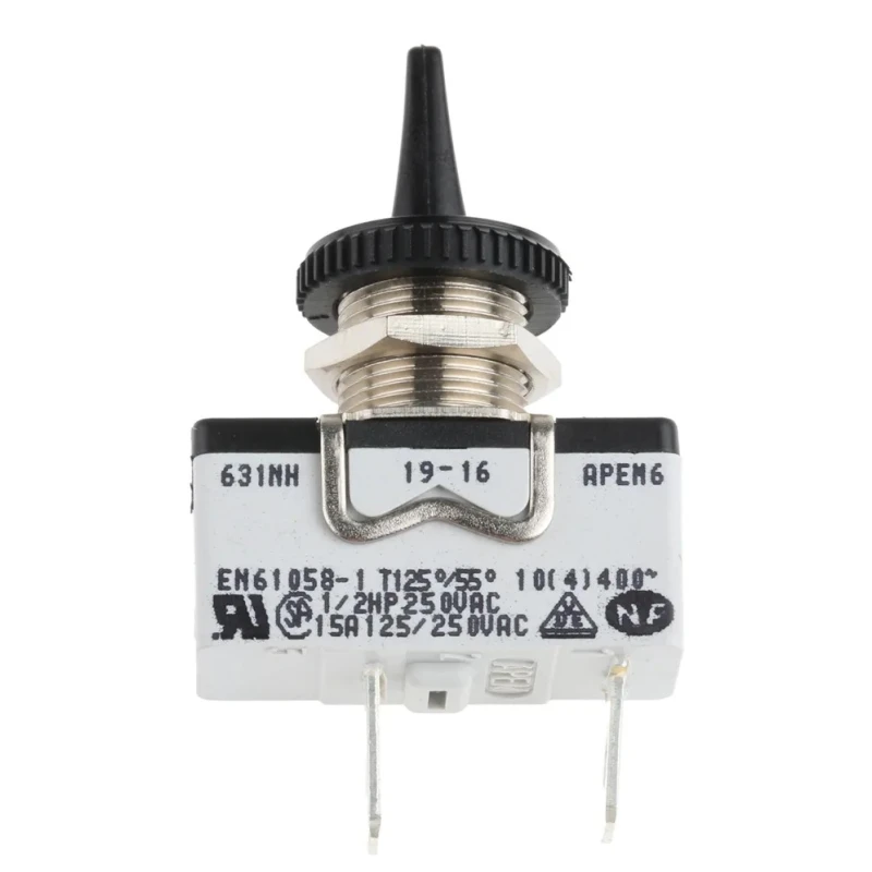 APEM Toggle Switch Panel Mount On-Off SPST Tab Terminal 24 V DC 250 V AC 631NH/2
