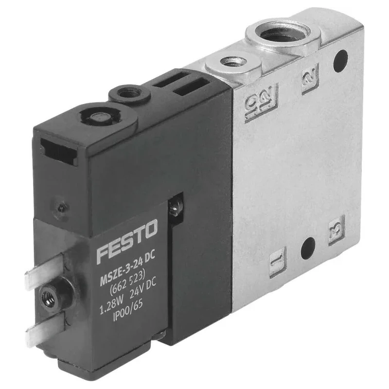 Festo Solenoid Pilot Valve, Electric, Metric Thread, Aluminium Body, 3/2 Valve Function, 3 Ports, 8 bar, CPE10-M1BH-3GL-M7