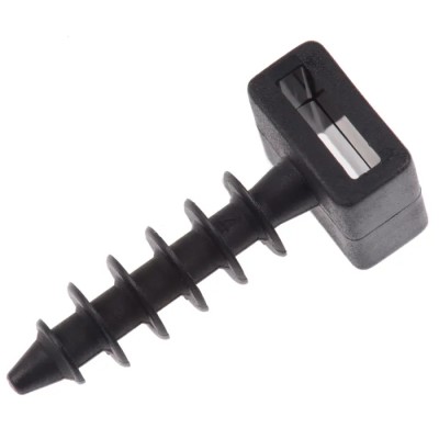 HellermannTyton Black Fir Tree Cable Tie Mount, Polyamide 6, 9 mm Width, 12 mm x 30 mm 151-80500 LOK01B-PA6HIR-BK