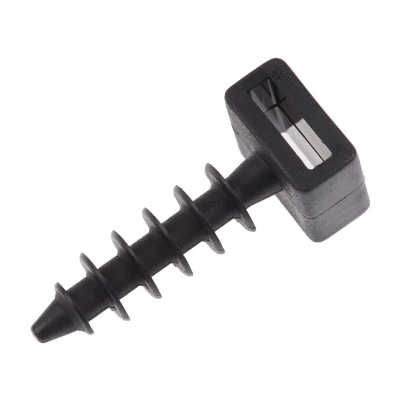 HellermannTyton Black Fir Tree Cable Tie Mount, Polyamide 6, 9 mm Width, 12 mm x 30 mm 151-80500 LOK01B-PA6HIR-BK