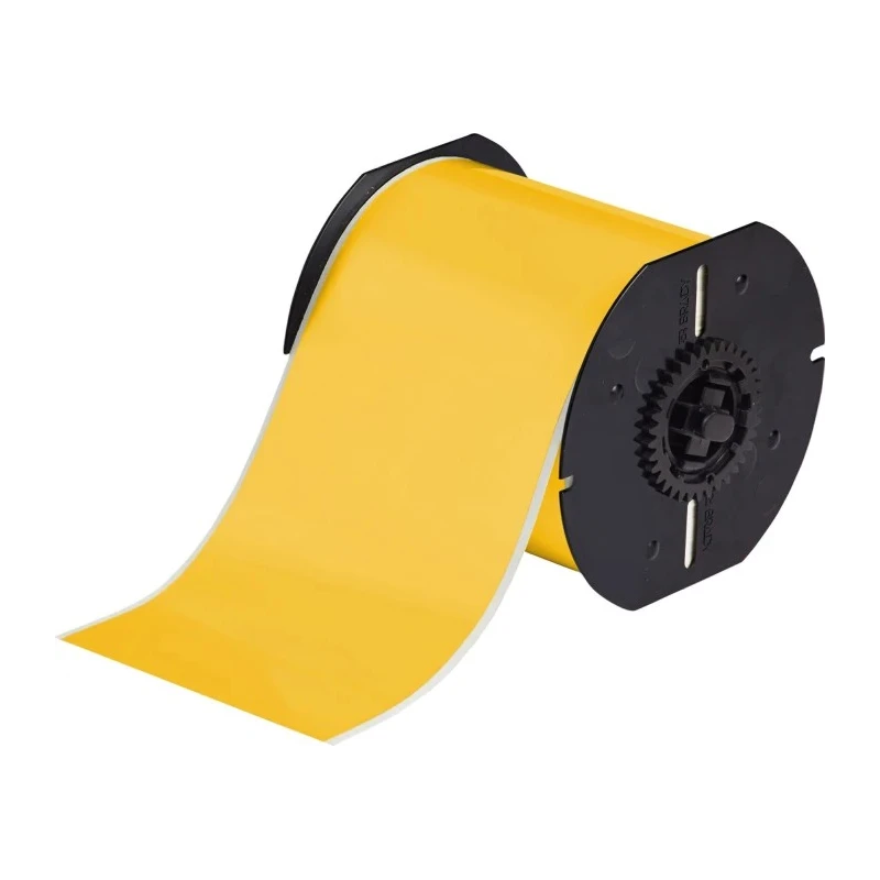 Brady Yellow Industrial Vinyl Label Roll 101.6 mm, Ultra-Aggressive Adhesive B30C-4000-595-YL
