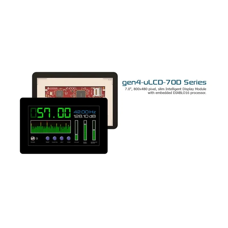 4D Systems 7 Inch Resistive Touch LCD Display Module, 800x480, Raspberry Pi Interface gen4-uLCD-70DT-PI