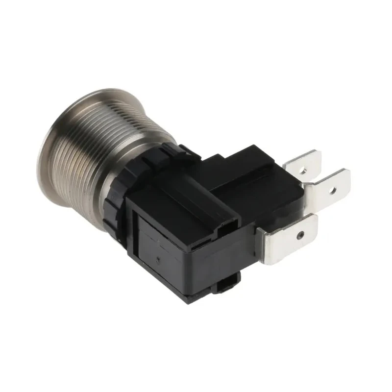 RS PRO Momentary Push Button Switch SPDT, Panel Mount, 22.2 mm Cutout, Flat Silver Actuator, IP67, 250V AC, 26A MW22