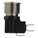 RS PRO Momentary Push Button Switch SPDT, Panel Mount, 22.2 mm Cutout, Flat Silver Actuator, IP67, 250V AC, 26A MW22