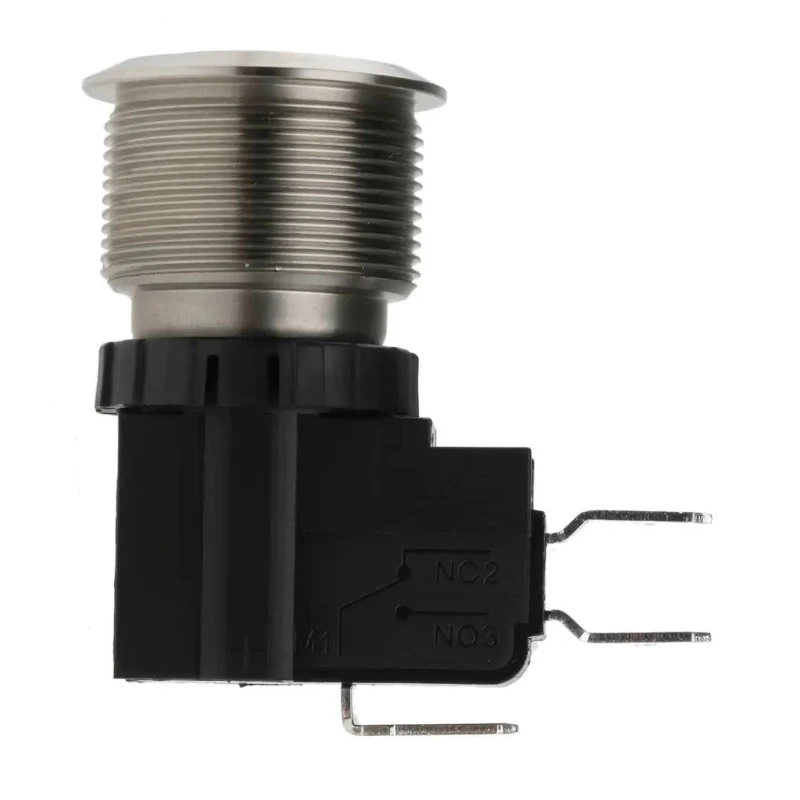 RS PRO Momentary Push Button Switch SPDT, Panel Mount, 22.2 mm Cutout, Flat Silver Actuator, IP67, 250V AC, 26A MW22