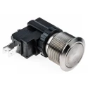 RS PRO Illuminated Push Button Switch Latching IP67 SPDT Panel 22.2 mm Cutout 250V AC Flat Actuator White LED 26A 175-8200