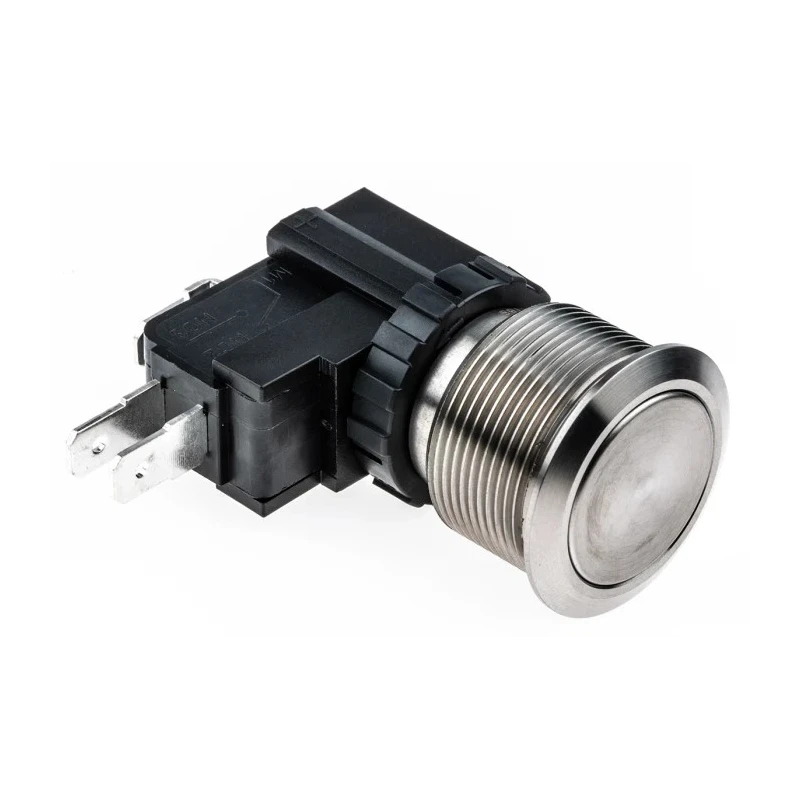 RS PRO Illuminated Push Button Switch Latching IP67 SPDT Panel 22.2 mm Cutout 250V AC Flat Actuator White LED 26A 175-8200