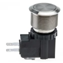 RS PRO Illuminated Push Button Switch Latching IP67 SPDT Panel 22.2 mm Cutout 250V AC Flat Actuator White LED 26A 175-8200
