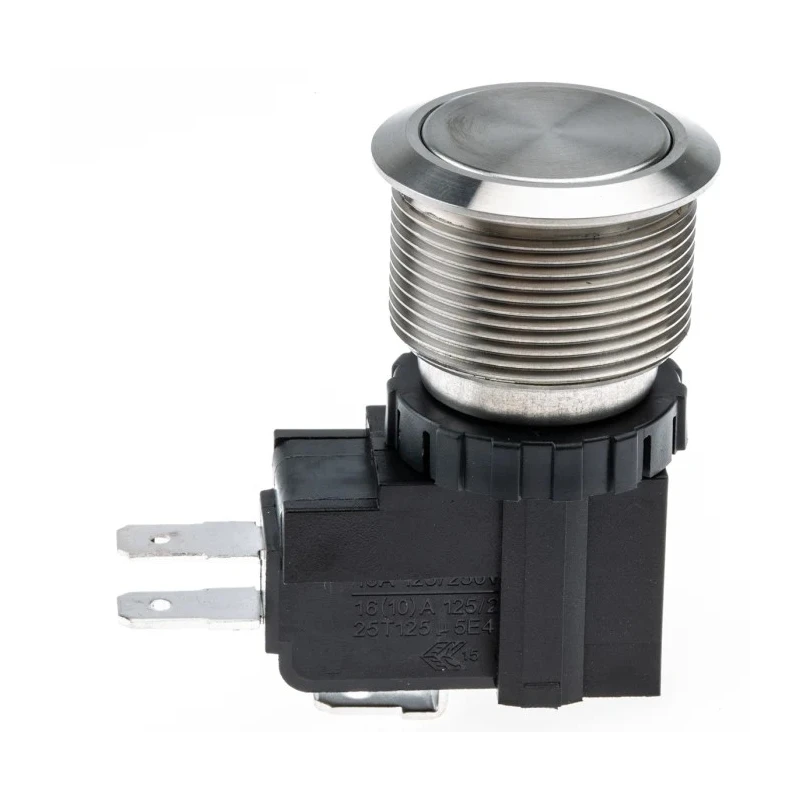 RS PRO Illuminated Push Button Switch Latching IP67 SPDT Panel 22.2 mm Cutout 250V AC Flat Actuator White LED 26A 175-8200