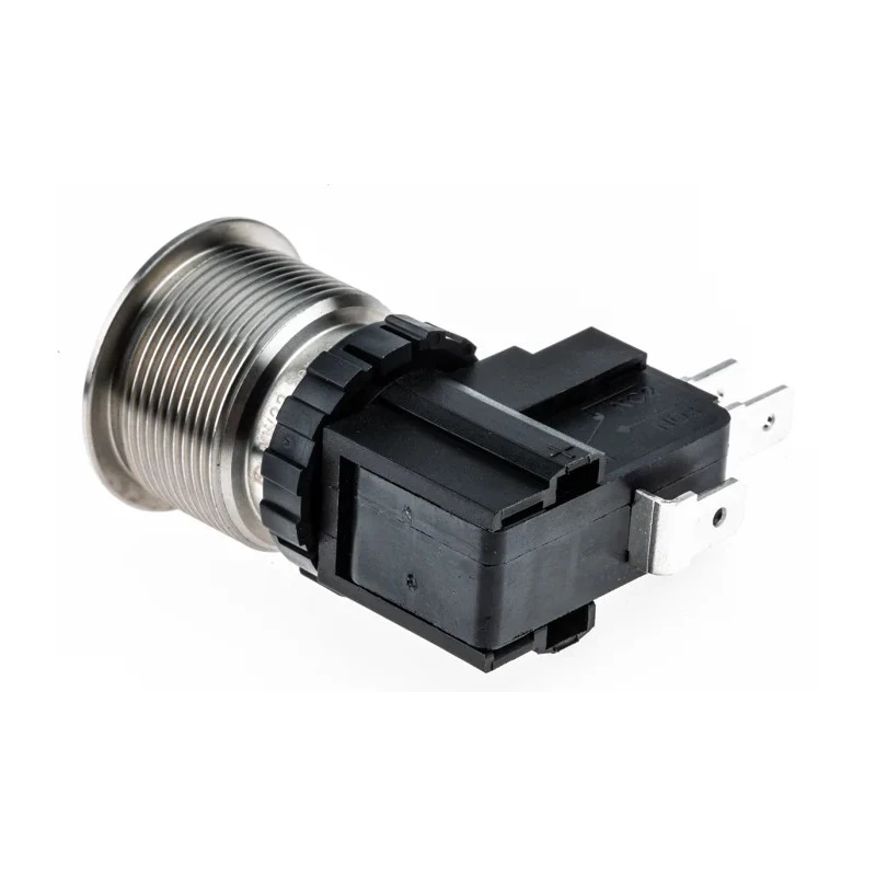 RS PRO Illuminated Push Button Switch Latching IP67 SPDT Panel 22.2 mm Cutout 250V AC Flat Actuator White LED 26A 175-8200