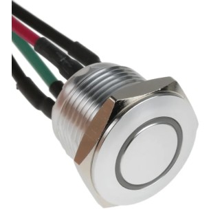 RS PRO Illuminated Push Button Switch, Momentary, Panel Mount, 16 mm Cutout, SPST, Red LED, IP67, 36V DC MPB16