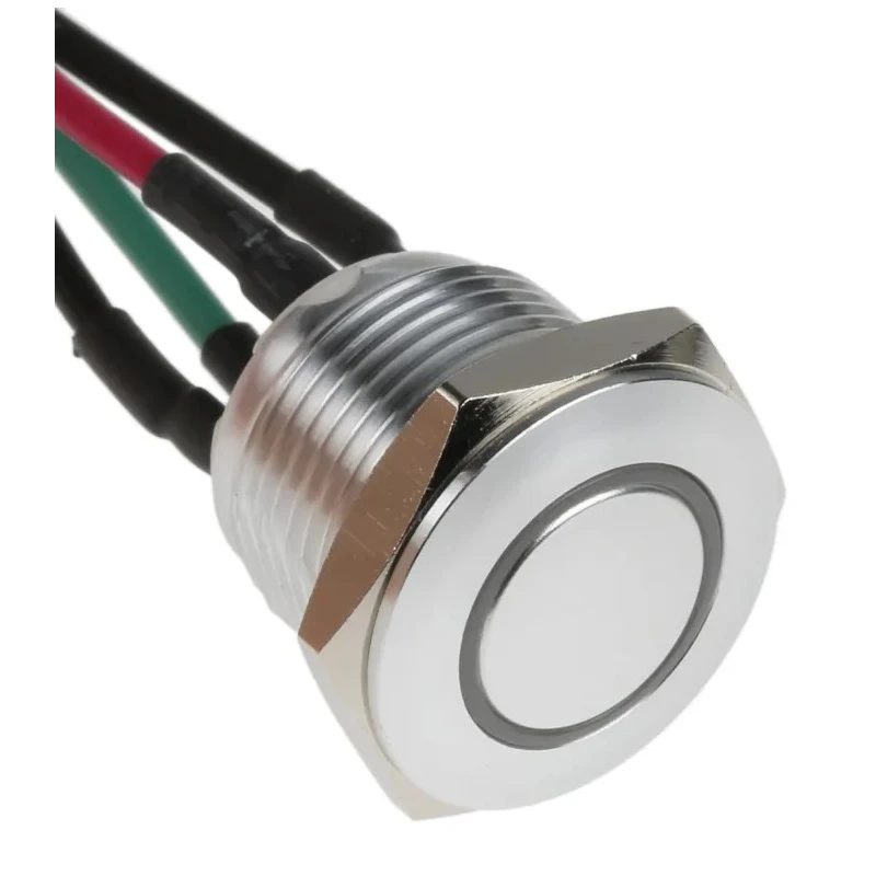 RS PRO Illuminated Push Button Switch, Momentary, Panel Mount, 16 mm Cutout, SPST, Red LED, IP67, 36V DC MPB16