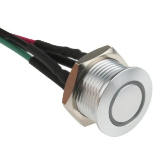 RS PRO Illuminated Push Button Switch MPB16, Momentary, Panel Mount, SPST, Blue LED, IP67, 36V DC