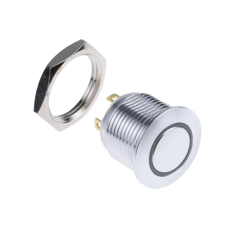 RS PRO Illuminated Push Button Switch MPB16, Momentary, Panel Mount, 16 mm Cutout, SPST, Red LED, IP67, 36V DC