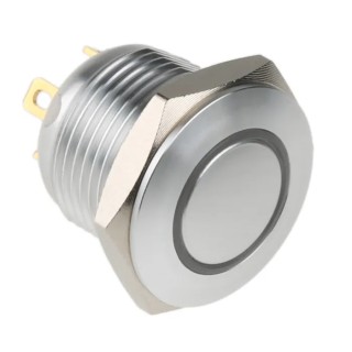RS PRO Illuminated Push Button Switch, Momentary, Panel Mount, 16 mm Cutout, SPST, Yellow LED, IP67, 36V DC MPB16