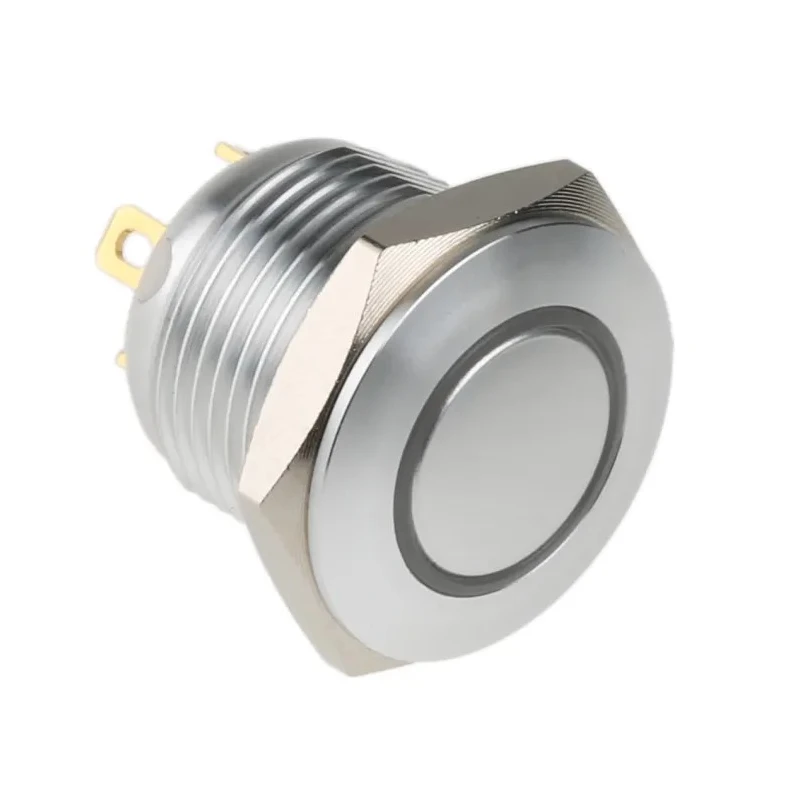RS PRO Illuminated Push Button Switch, Momentary, Panel Mount, 16 mm Cutout, SPST, Yellow LED, IP67, 36V DC MPB16