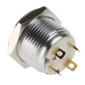 RS PRO Illuminated Push Button Switch, Momentary, Panel Mount, 16 mm Cutout, SPST, Yellow LED, IP67, 36V DC MPB16