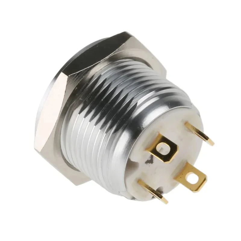 RS PRO Illuminated Push Button Switch, Momentary, Panel Mount, 16 mm Cutout, SPST, Yellow LED, IP67, 36V DC MPB16