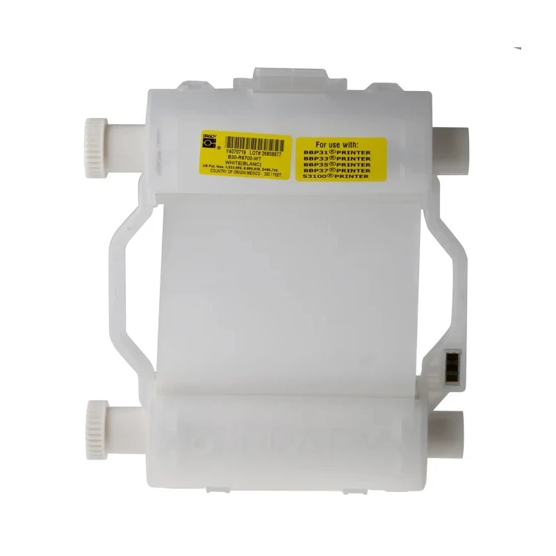 Brady White Label Printer Ribbon, Resin, 60m Length, 110mm Width, Compatible with B30-R6700-WT