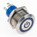 RS PRO Illuminated Push Button Switch Momentary SPDT Blue LED IP67 12V DC 250V AC MPB22